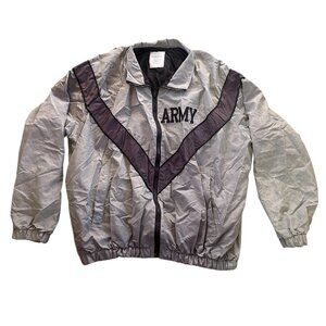 US Army IPFU Jacket Mens Size Small Regular Physical Fitness Uniform Unicor Grey